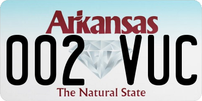 AR license plate 002VUC