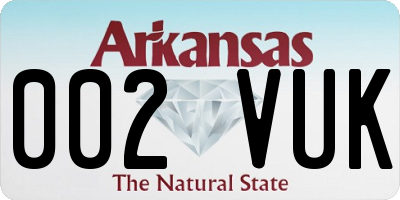 AR license plate 002VUK