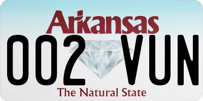 AR license plate 002VUN