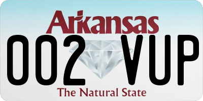 AR license plate 002VUP