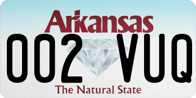 AR license plate 002VUQ