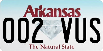 AR license plate 002VUS