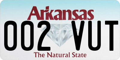 AR license plate 002VUT