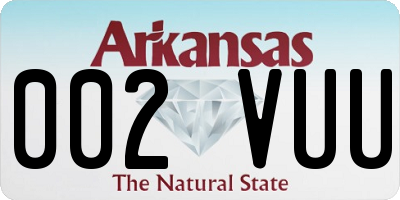 AR license plate 002VUU