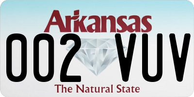 AR license plate 002VUV