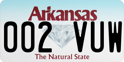 AR license plate 002VUW