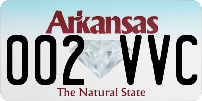 AR license plate 002VVC