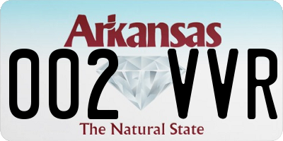 AR license plate 002VVR