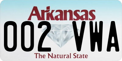 AR license plate 002VWA