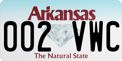 AR license plate 002VWC