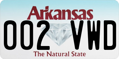 AR license plate 002VWD