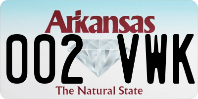 AR license plate 002VWK