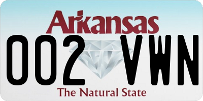 AR license plate 002VWN