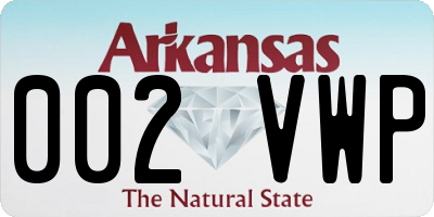 AR license plate 002VWP