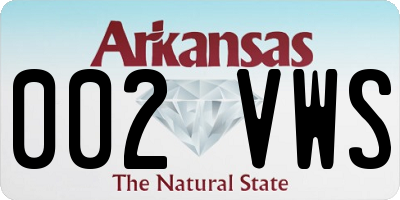 AR license plate 002VWS