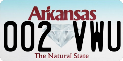 AR license plate 002VWU