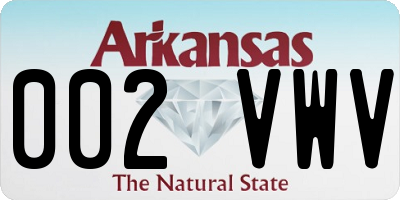 AR license plate 002VWV