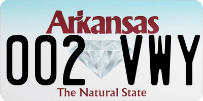 AR license plate 002VWY