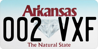 AR license plate 002VXF