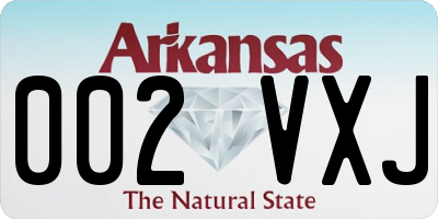 AR license plate 002VXJ