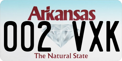 AR license plate 002VXK