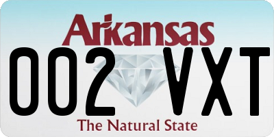 AR license plate 002VXT