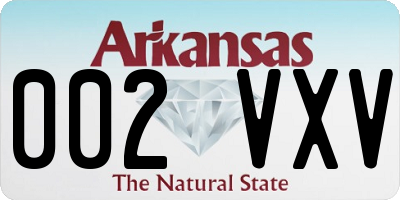 AR license plate 002VXV