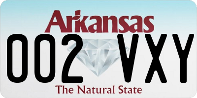 AR license plate 002VXY