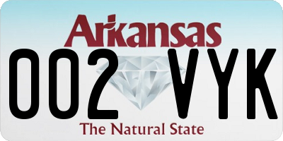 AR license plate 002VYK