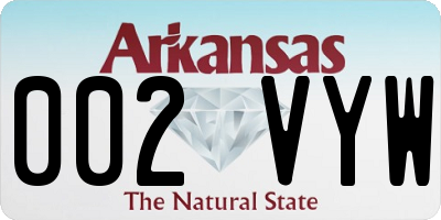 AR license plate 002VYW