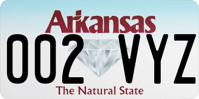 AR license plate 002VYZ