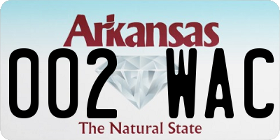 AR license plate 002WAC