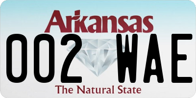 AR license plate 002WAE