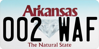 AR license plate 002WAF