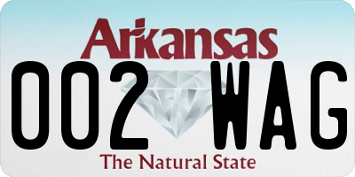 AR license plate 002WAG