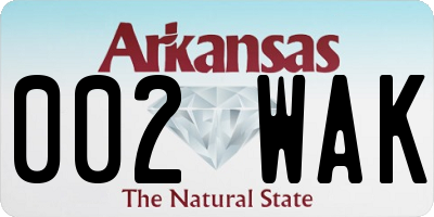 AR license plate 002WAK
