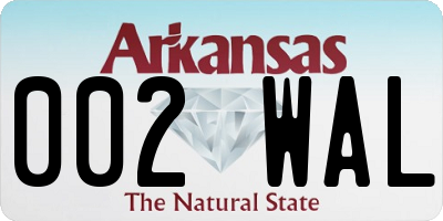 AR license plate 002WAL