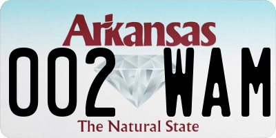 AR license plate 002WAM