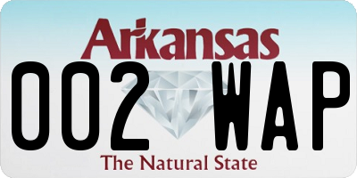 AR license plate 002WAP