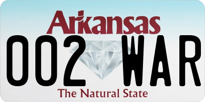 AR license plate 002WAR