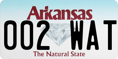AR license plate 002WAT
