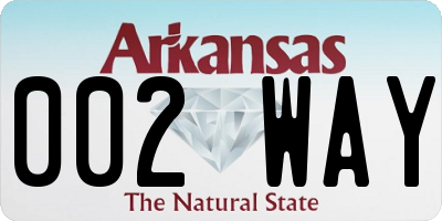 AR license plate 002WAY