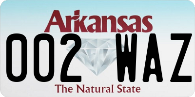 AR license plate 002WAZ