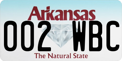 AR license plate 002WBC