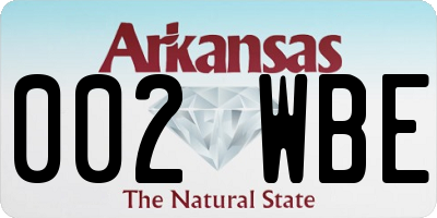 AR license plate 002WBE