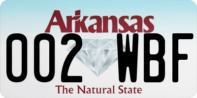 AR license plate 002WBF