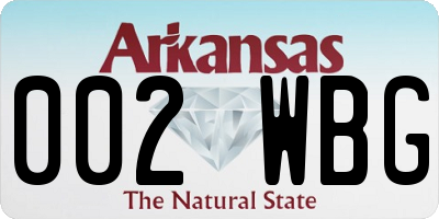 AR license plate 002WBG
