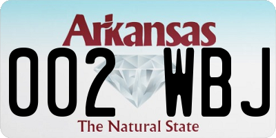 AR license plate 002WBJ