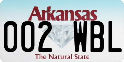 AR license plate 002WBL