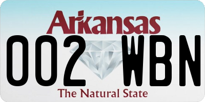 AR license plate 002WBN